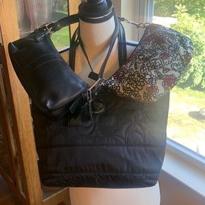 Three Coach purses! Signature Nylon purse, Poppy Daisy wristlet, Coach mini